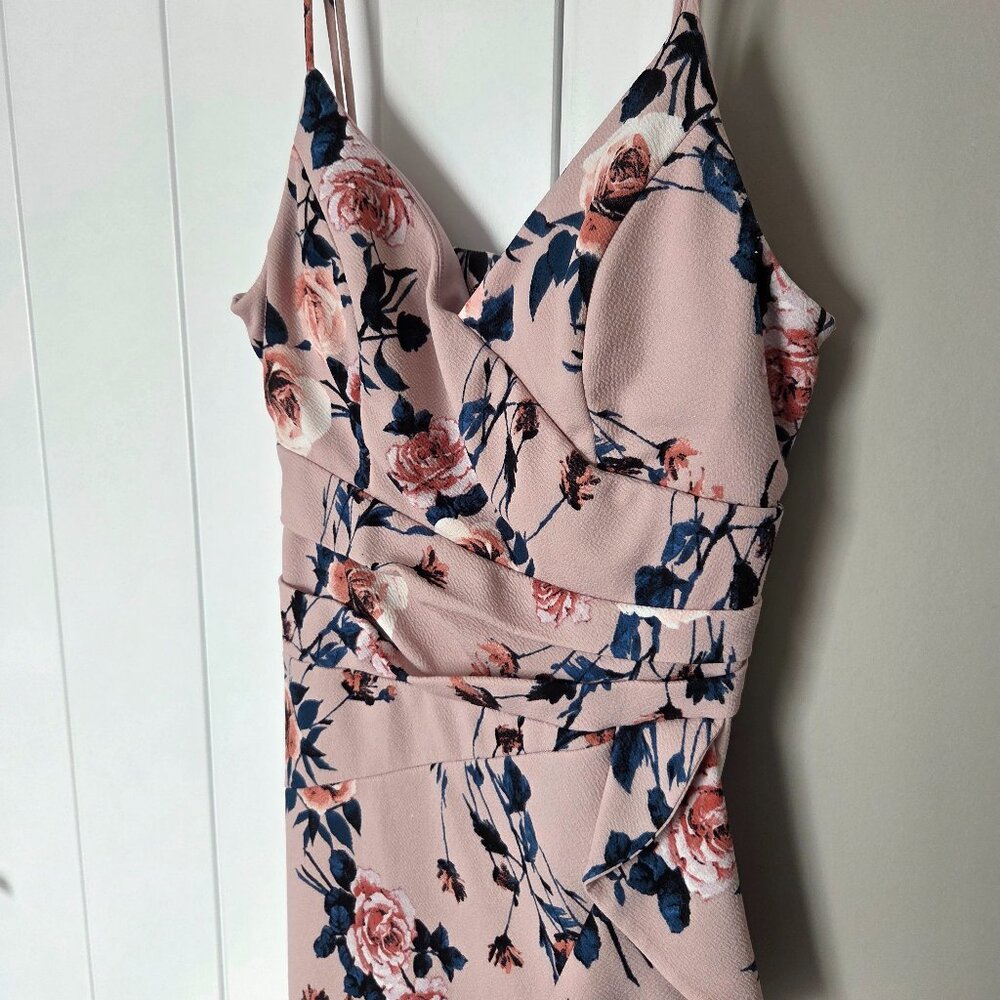 Emerald Sundae Blush Pink Floral Bodycon Dress Size L/M - Picture 3 of 9